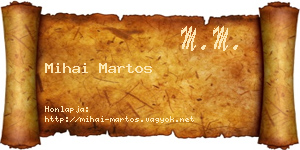 Mihai Martos névjegykártya